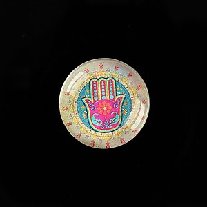 Cabochon sticla 20mm "Colorful Hamsa" cod 710