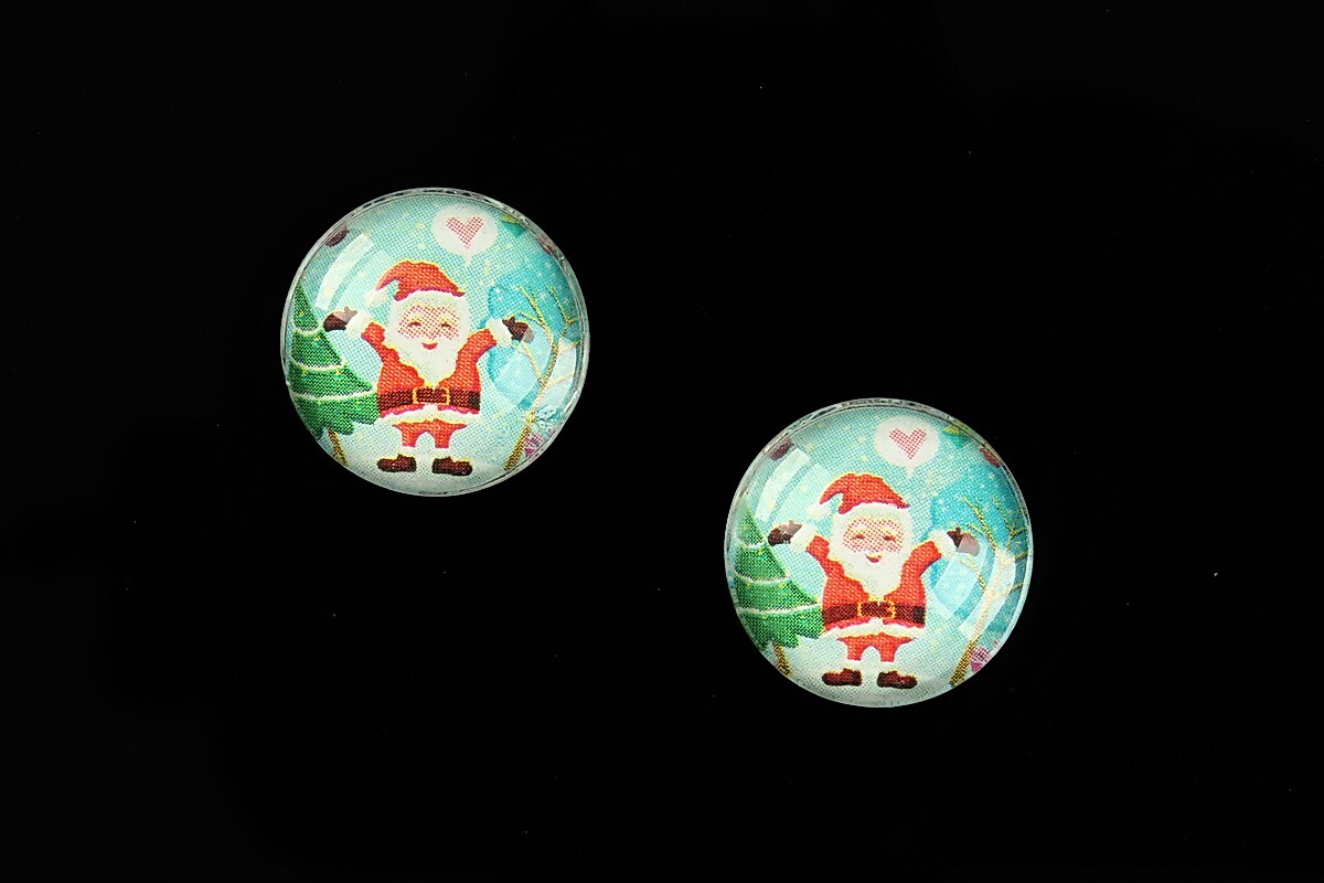 Cabochon sticla 16mm "Christmas" cod 995