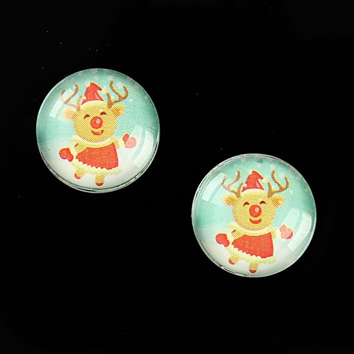 Cabochon sticla 16mm "Christmas" cod 996