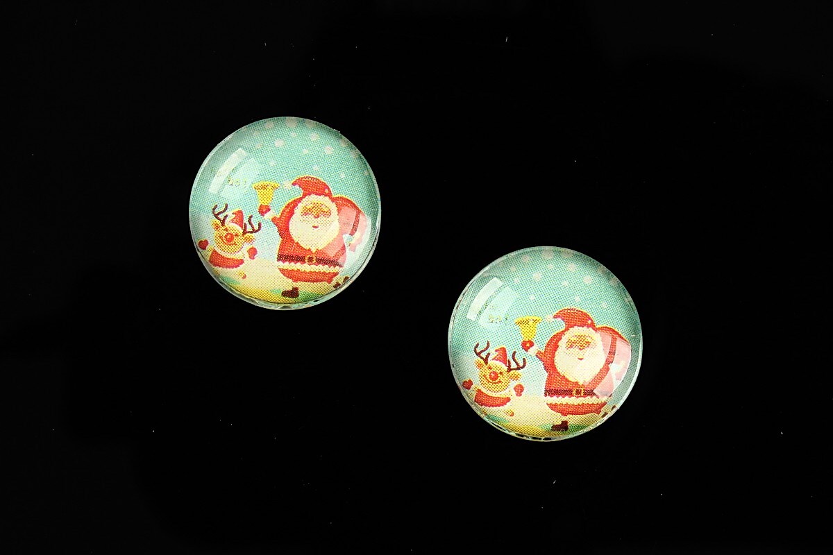 Cabochon sticla 16mm "Christmas" cod 997