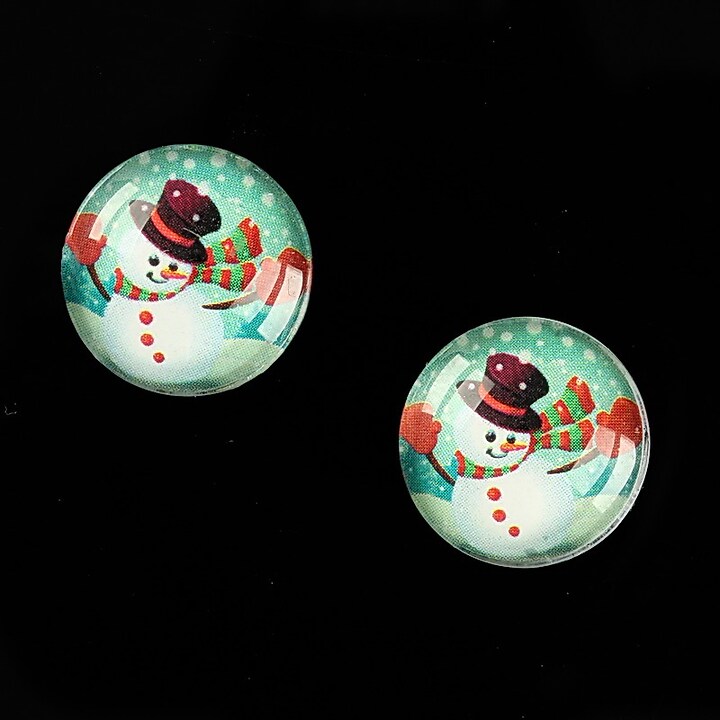 Cabochon sticla 16mm "Christmas" cod 998