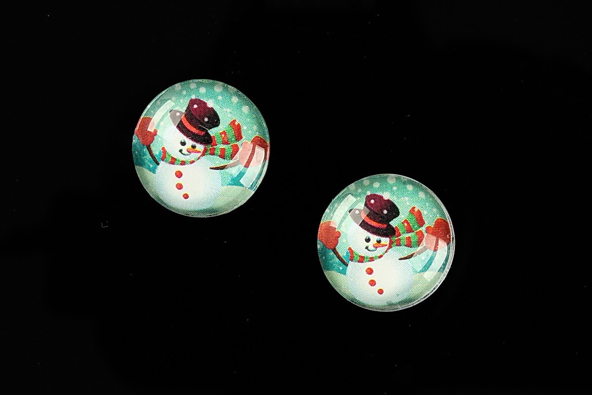 Cabochon sticla 16mm "Christmas" cod 998