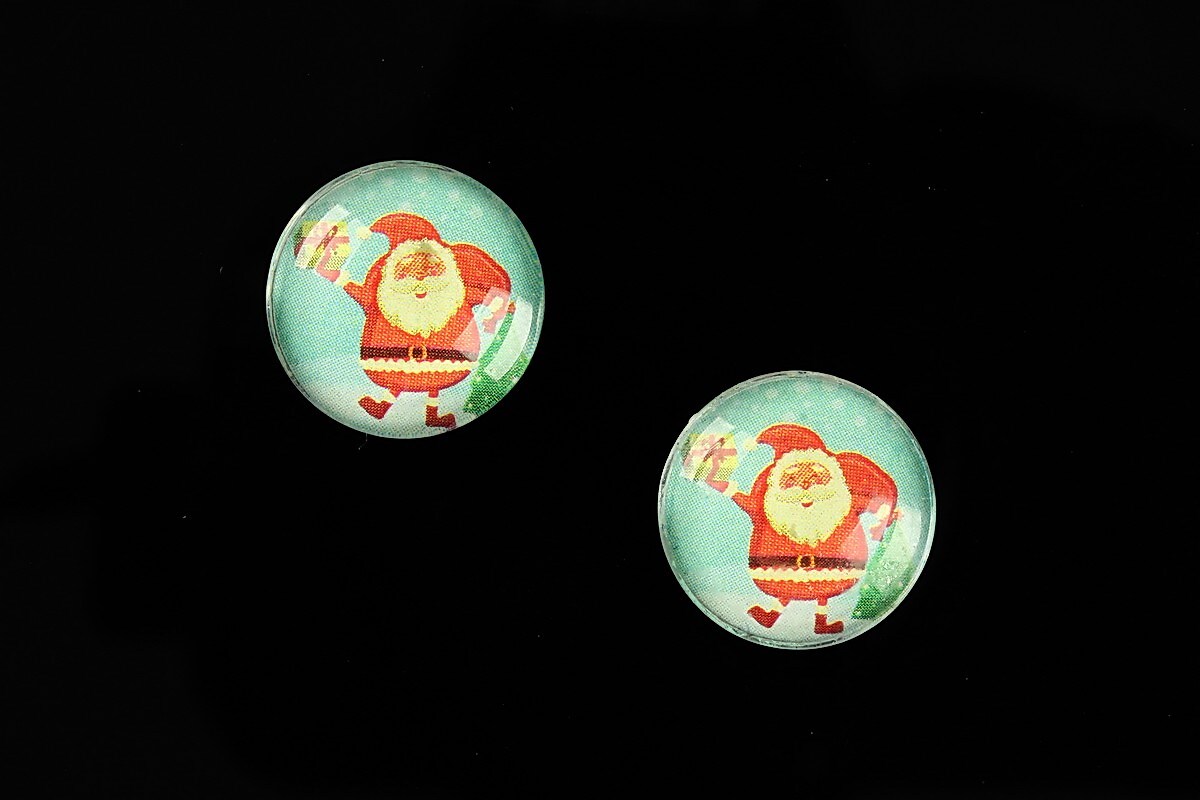 Cabochon sticla 16mm "Christmas" cod 1001