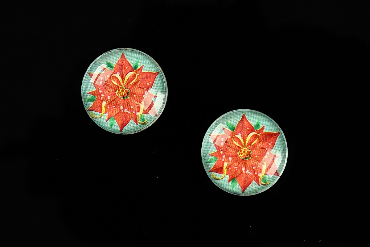 Cabochon sticla 16mm "Christmas" cod 1002