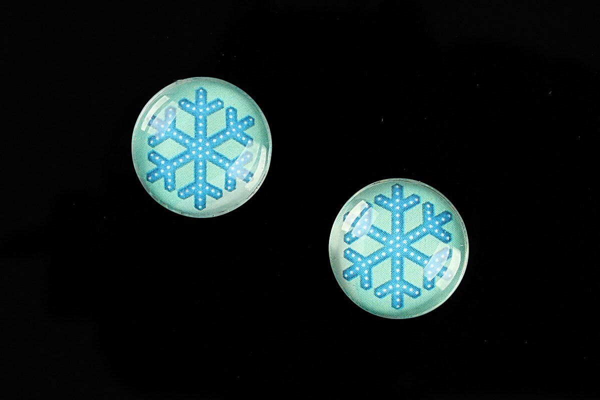 Cabochon sticla 16mm "Christmas" cod 1003