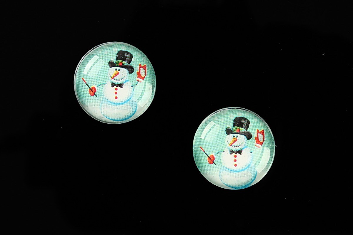 Cabochon sticla 16mm "Christmas" cod 1004