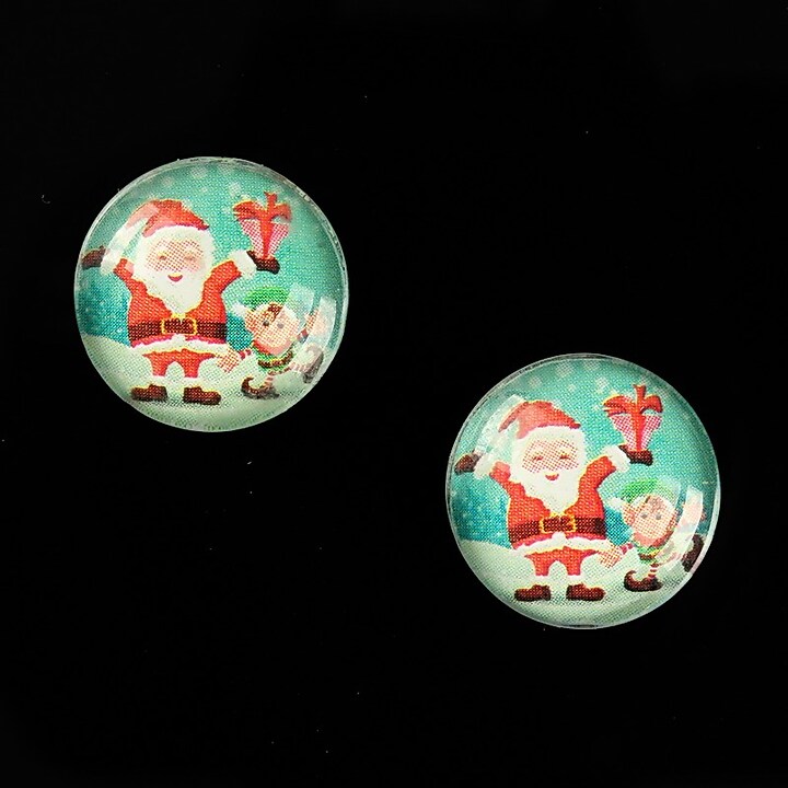 Cabochon sticla 16mm "Christmas" cod 1006