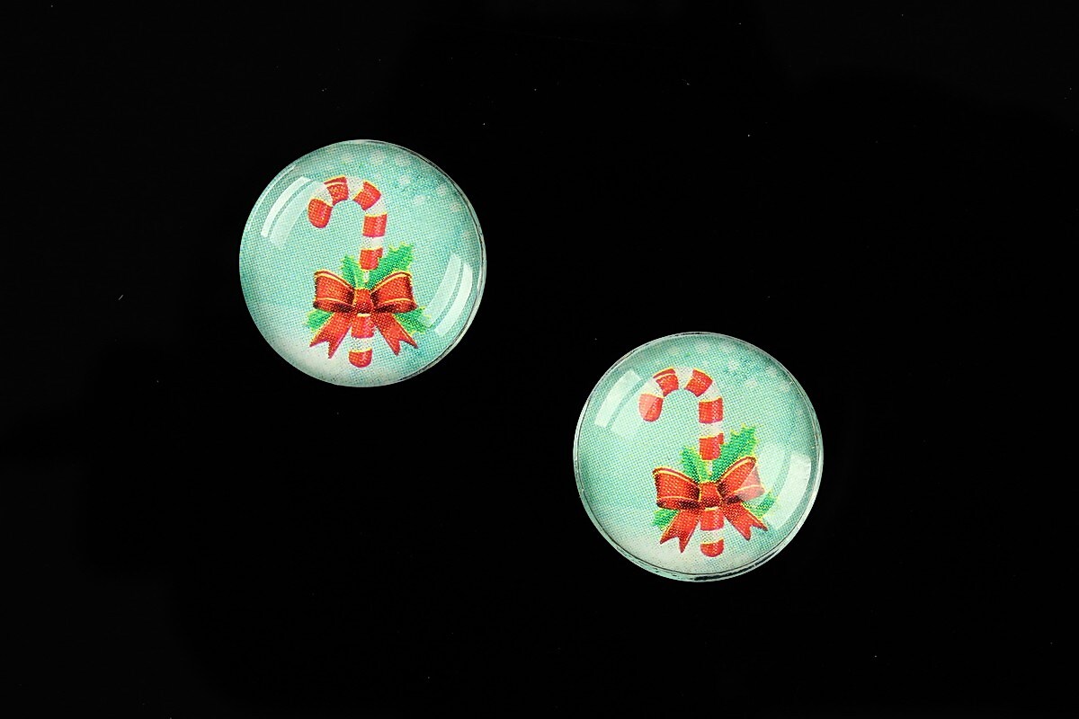 Cabochon sticla 16mm "Christmas" cod 1007