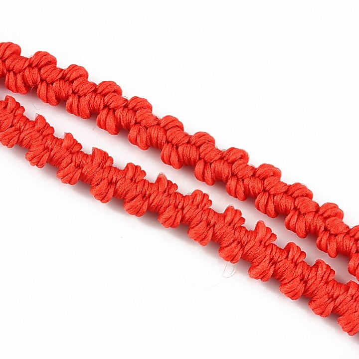 Snur elastic impletit nylon, 10x4mm  - rosu
