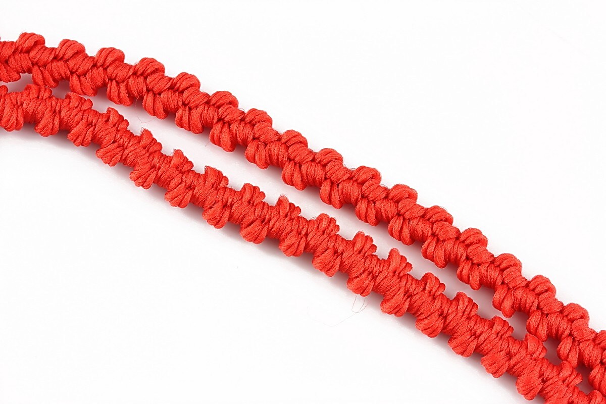 Snur elastic impletit nylon, 10x4mm  - rosu