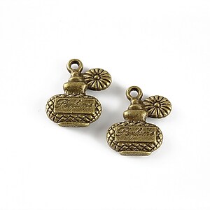 Charm bronz sticlă parfum 17 &times; 15 mm