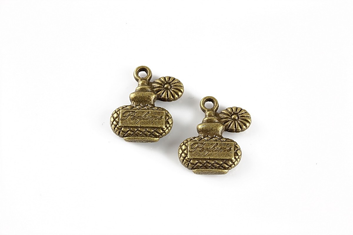 Charm bronz sticla parfum 17x15mm