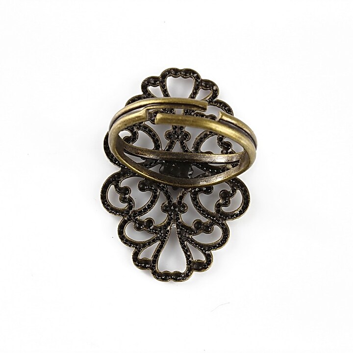 Baza de inel bronz, reglabila, baza filigranata 31x20mm