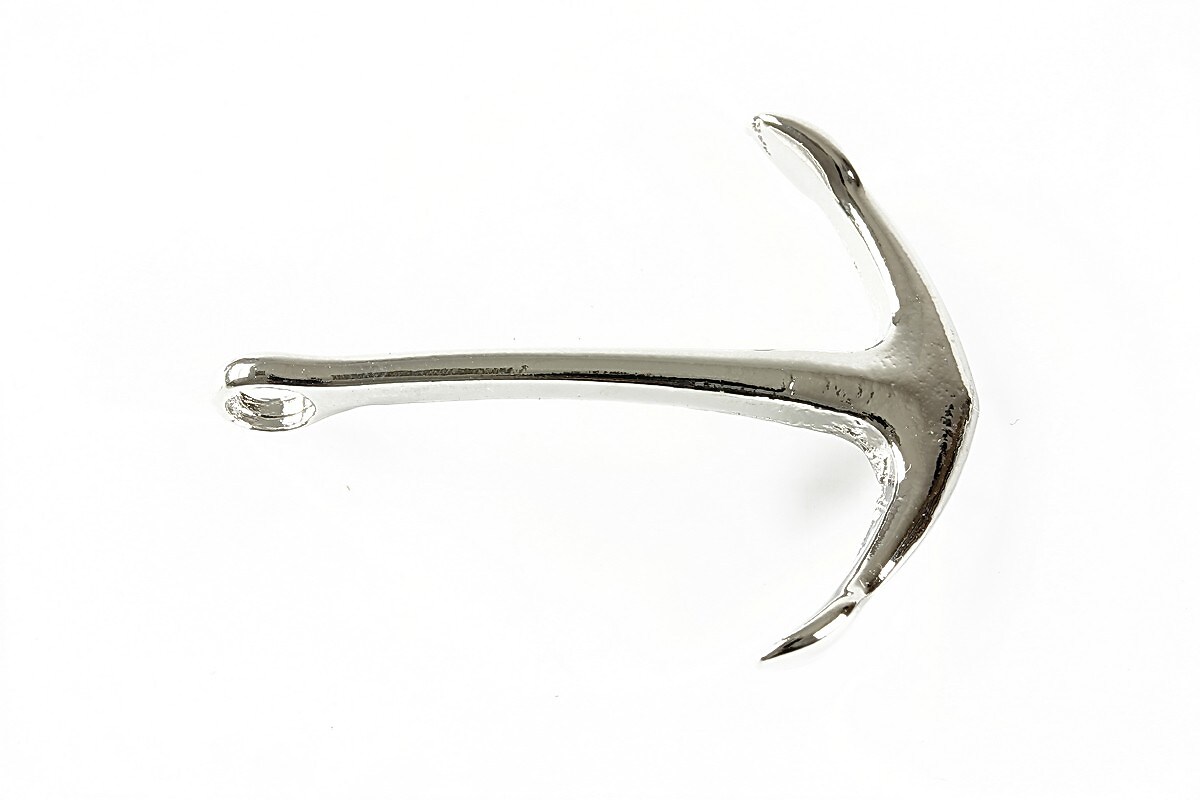 Link argintiu inchis ancora 45x36mm