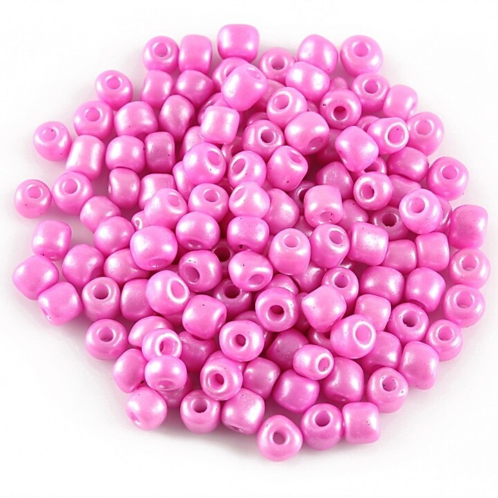 Margele de nisip  frosted 4mm (50g) - cod 542 - roz sidefat