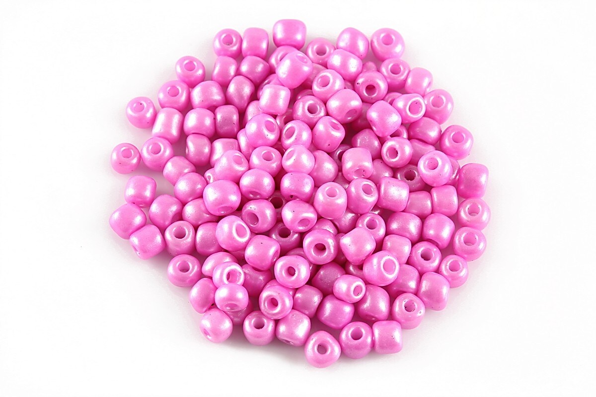 Margele de nisip  frosted 4mm (50g) - cod 542 - roz sidefat