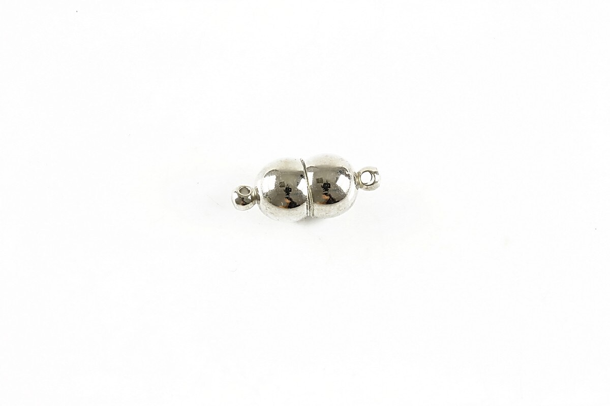 Inchizatoare argintiu inchis cu magnet 18x7mm