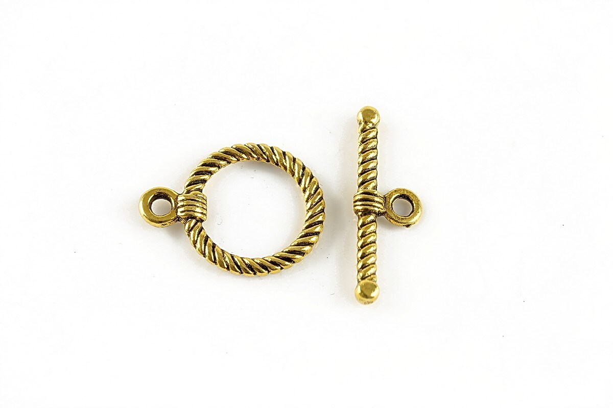 Inchizatoare toggle, auriu antichizat 22x17mm