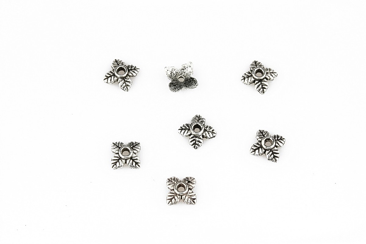 Capacele margele argint tibetan 6mm (10 buc.)