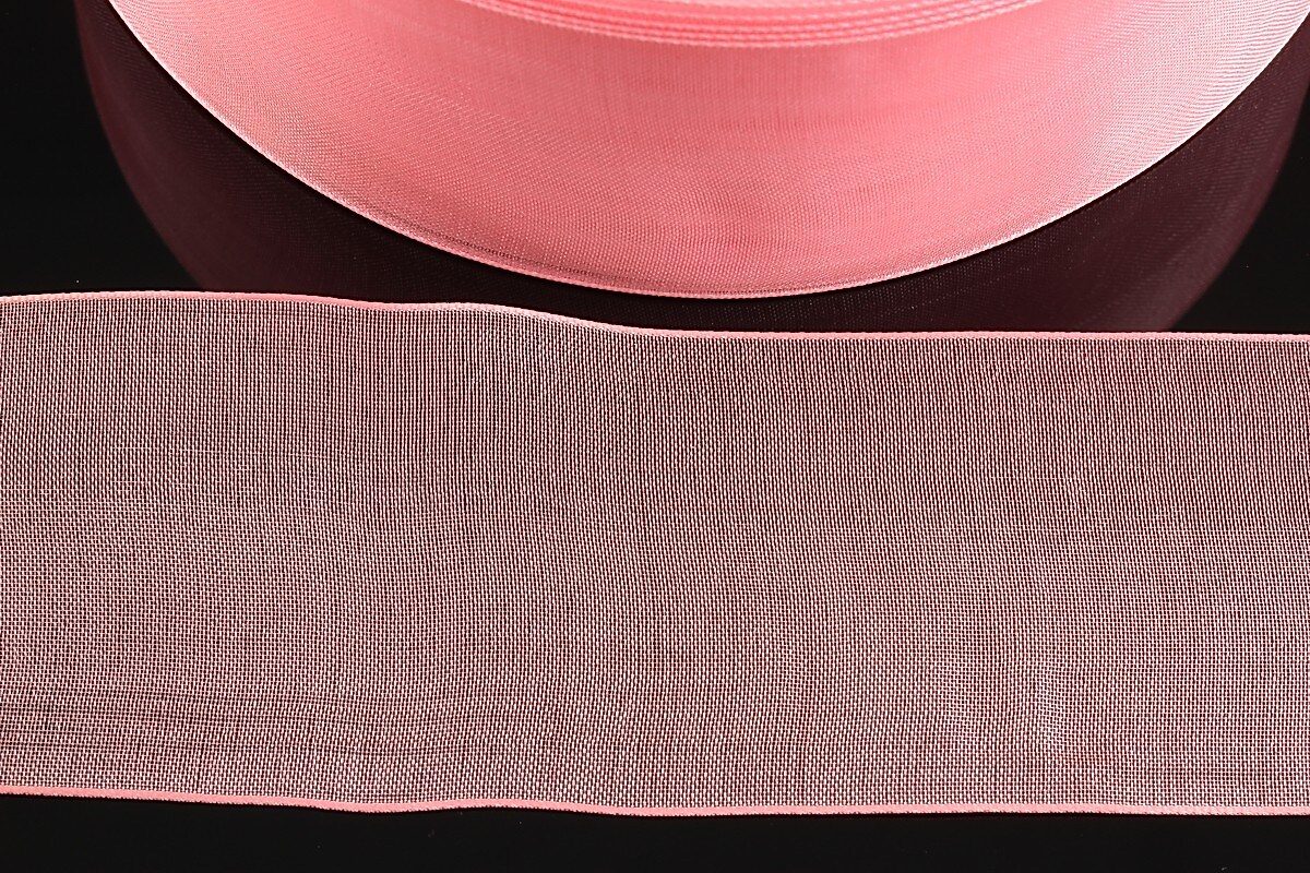 Panglica organza, latime 3,8cm (1m) - roz dechis