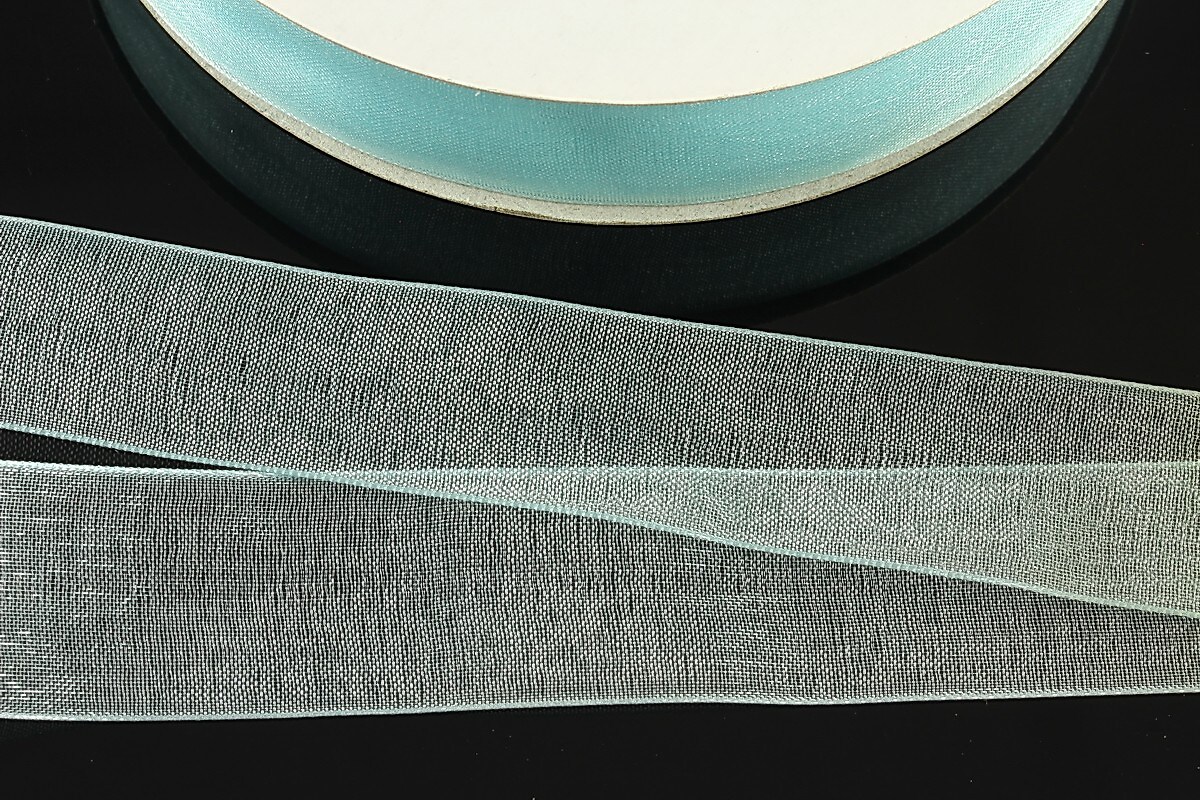 Panglica organza, latime 2cm (1m) - bleu