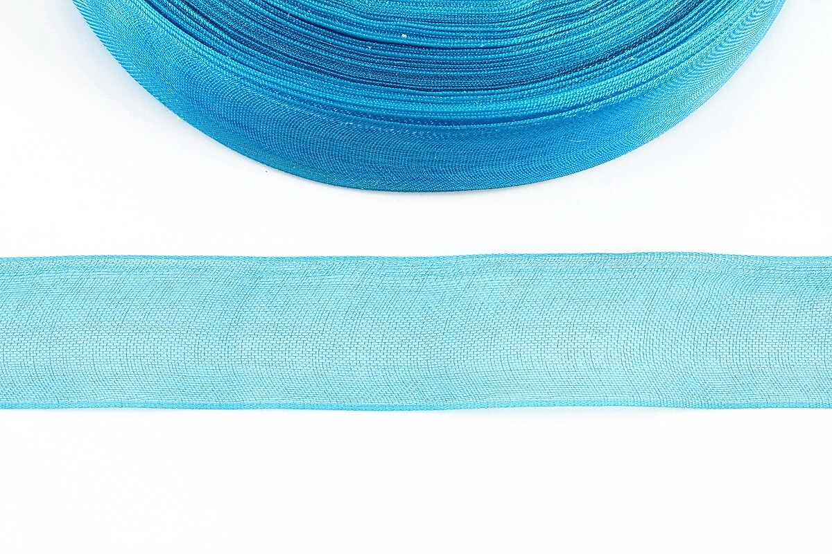 Panglica organza, latime 2cm (1m) - albastru turcoaz