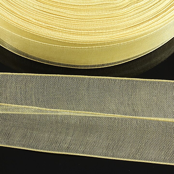 Panglica organza, latime 1,6cm (1m) - crem