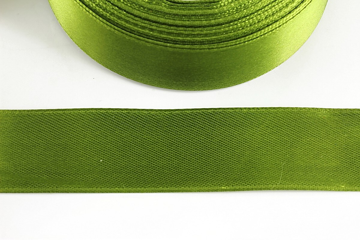 Panglica saten latime 2,5cm (1m) - verde olive