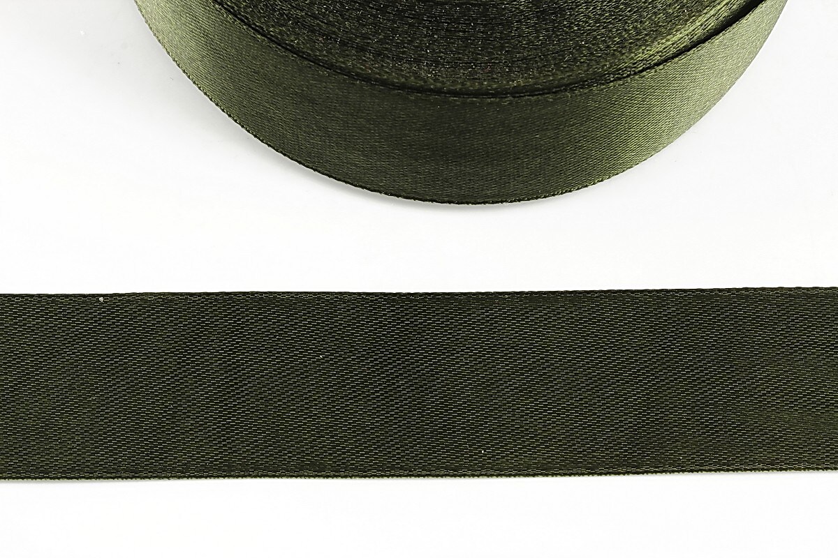 Panglica saten latime 2,5cm (1m) - verde militar