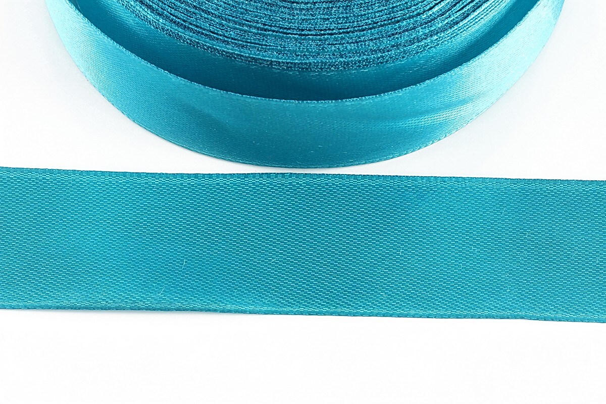 Panglica saten latime 2,5cm (1m) - albastru turcoaz