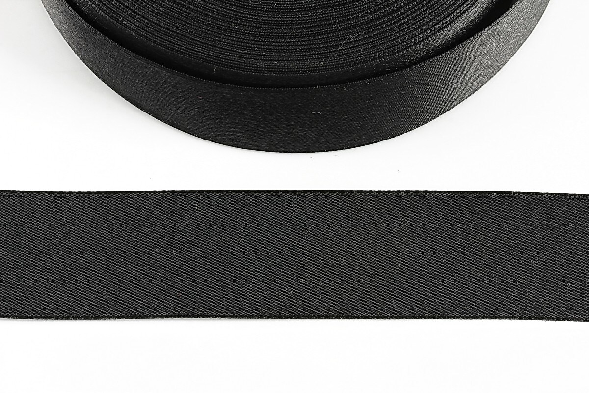 Panglica saten latime 2,5cm (1m) - negru