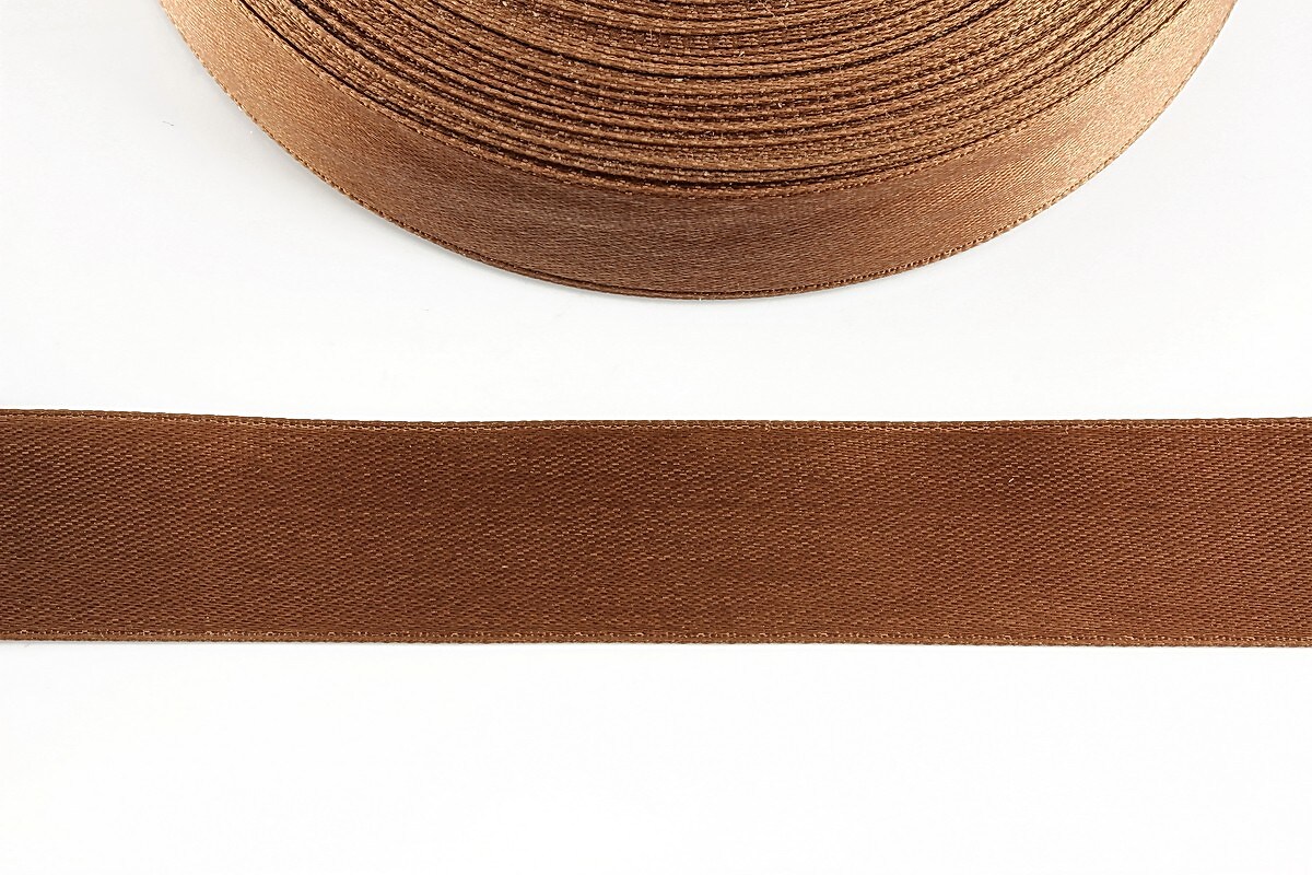 Panglica saten latime 1,8cm (1m) - maro aluna