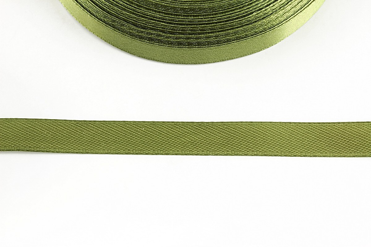 Panglica saten latime 1cm (1m) - olive