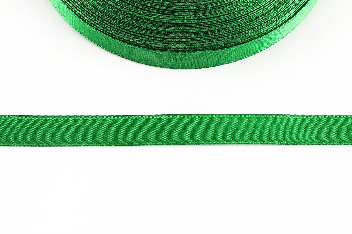 Panglica saten latime 1cm (1m) - verde 