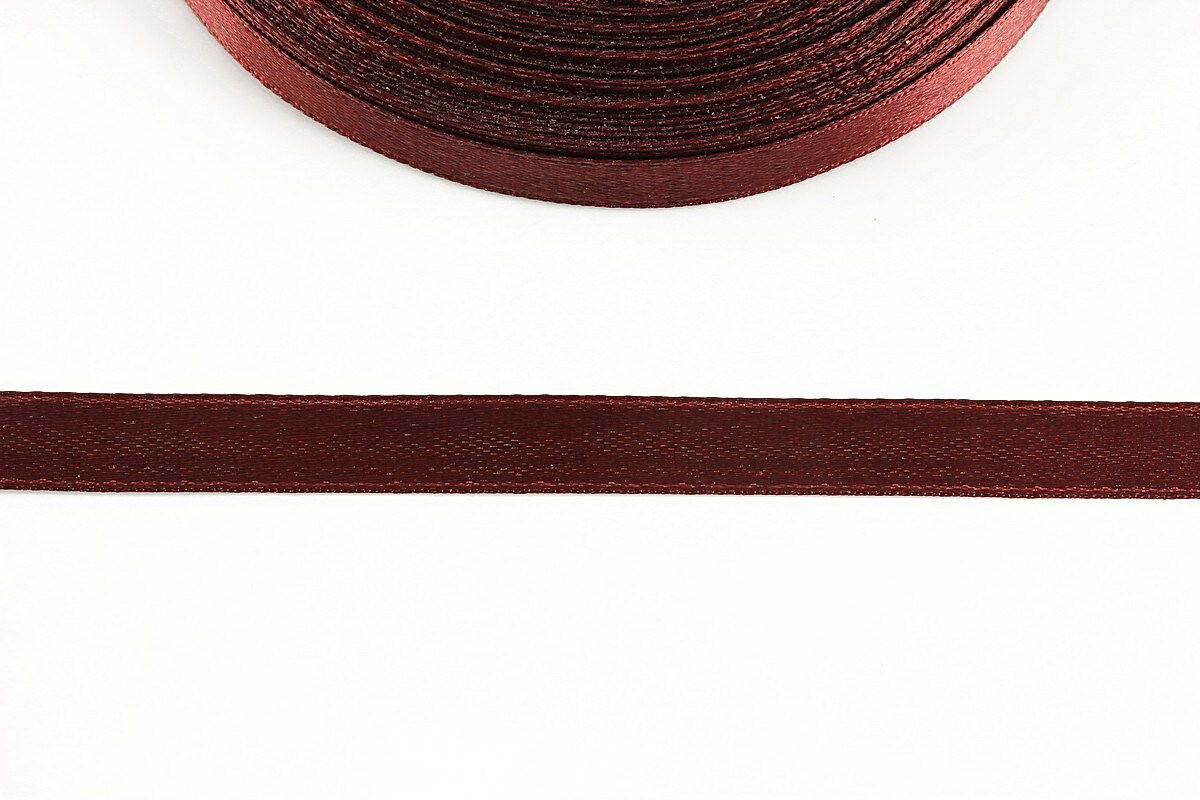 Panglica saten latime 1cm (1m) - bordo