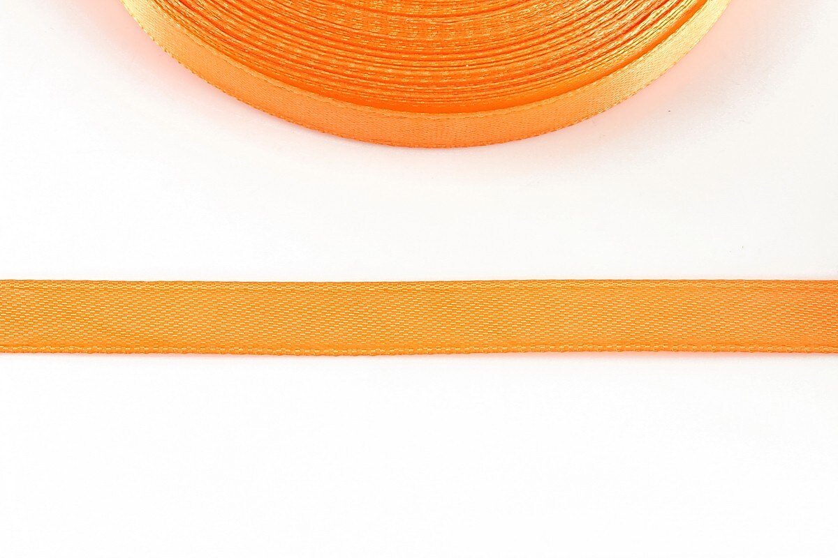 Panglica saten latime 1cm (1m) - orange