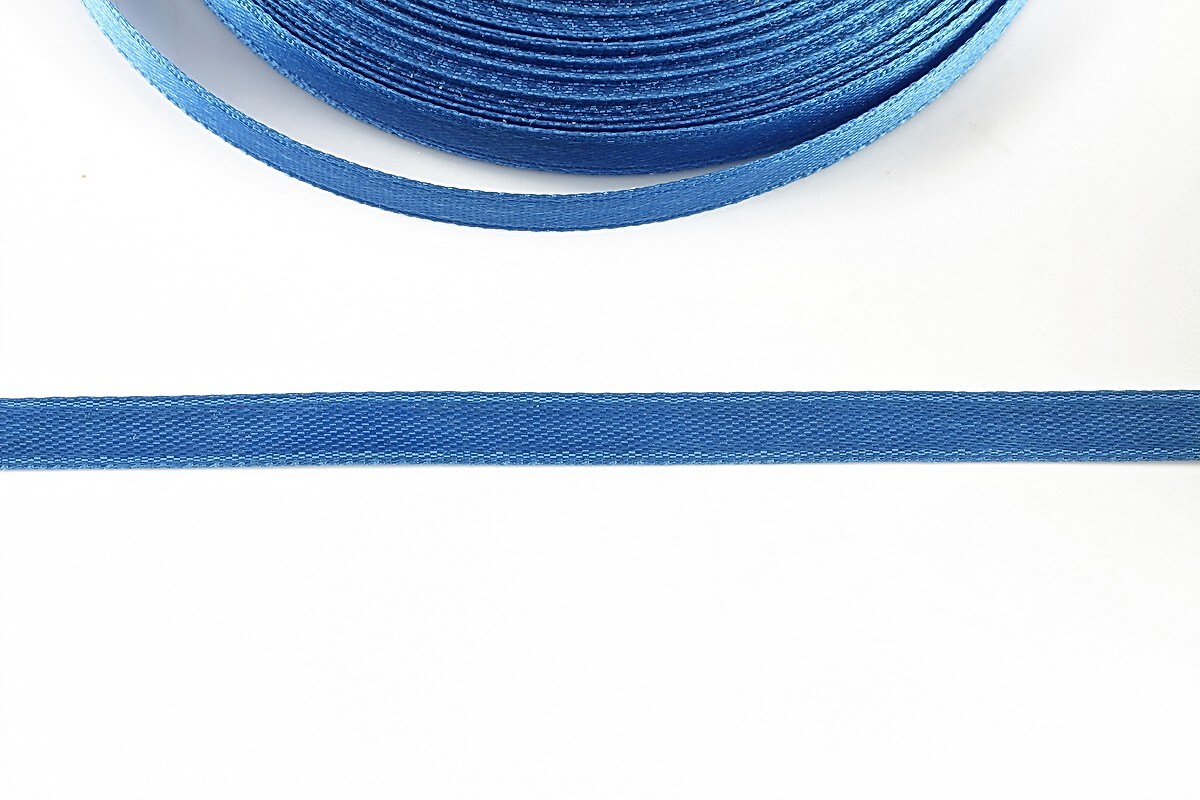 Panglica saten latime 0,6cm (1m) - albastru denim