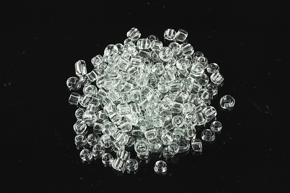 Margele de nisip 3mm (50g) - cod 555 - alb transparent