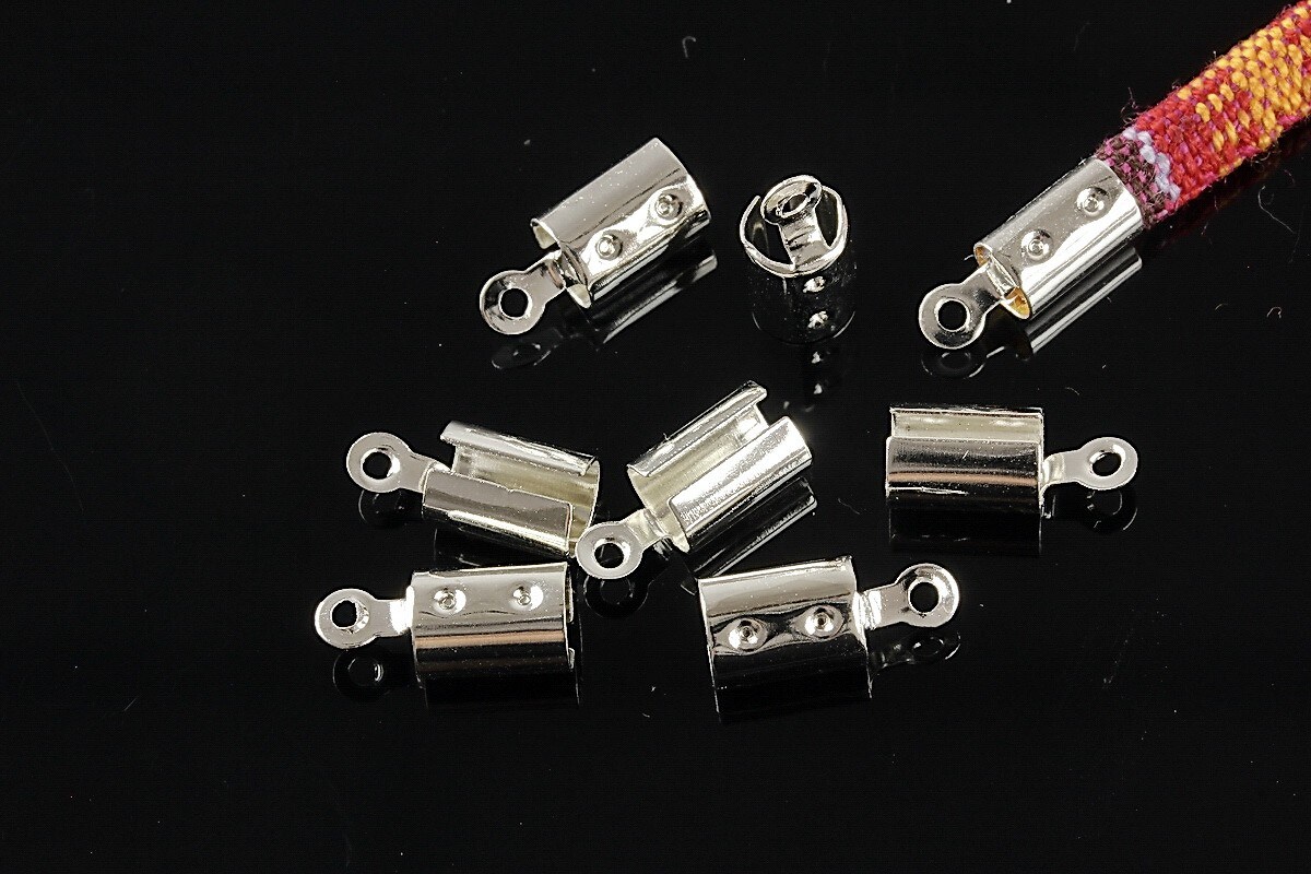 Capat snur argintiu, interior 5mm (10buc.)