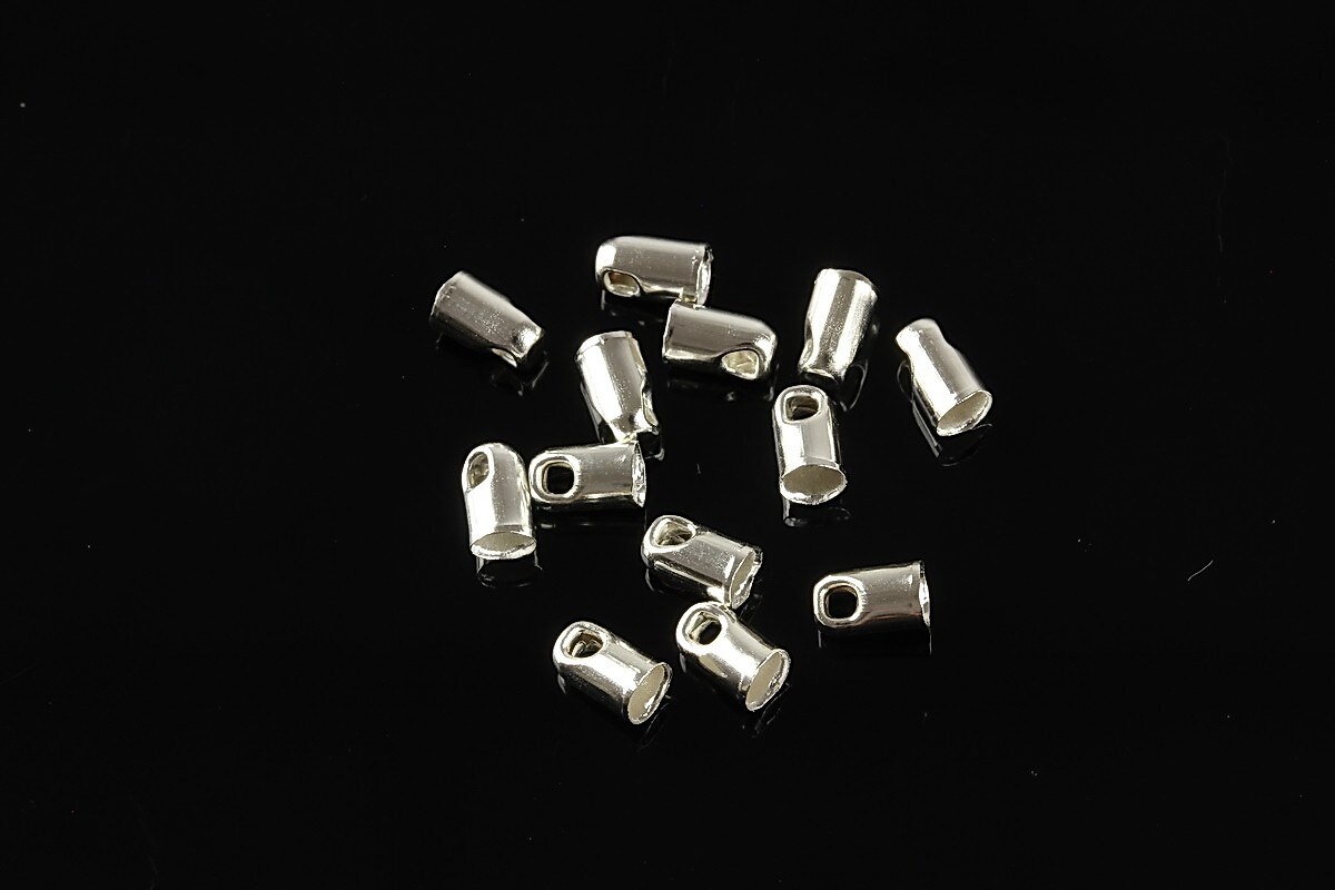 Capat snur argintiu, interior 3mm (10buc.)