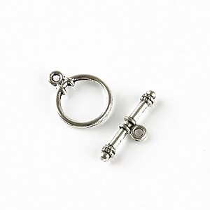 Inchizatoare toggle argintiu antichizat 16x12mm
