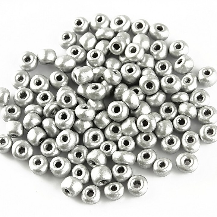 Margele de nisip 4mm cu efect frosted (50g) - cod 566 - argintiu