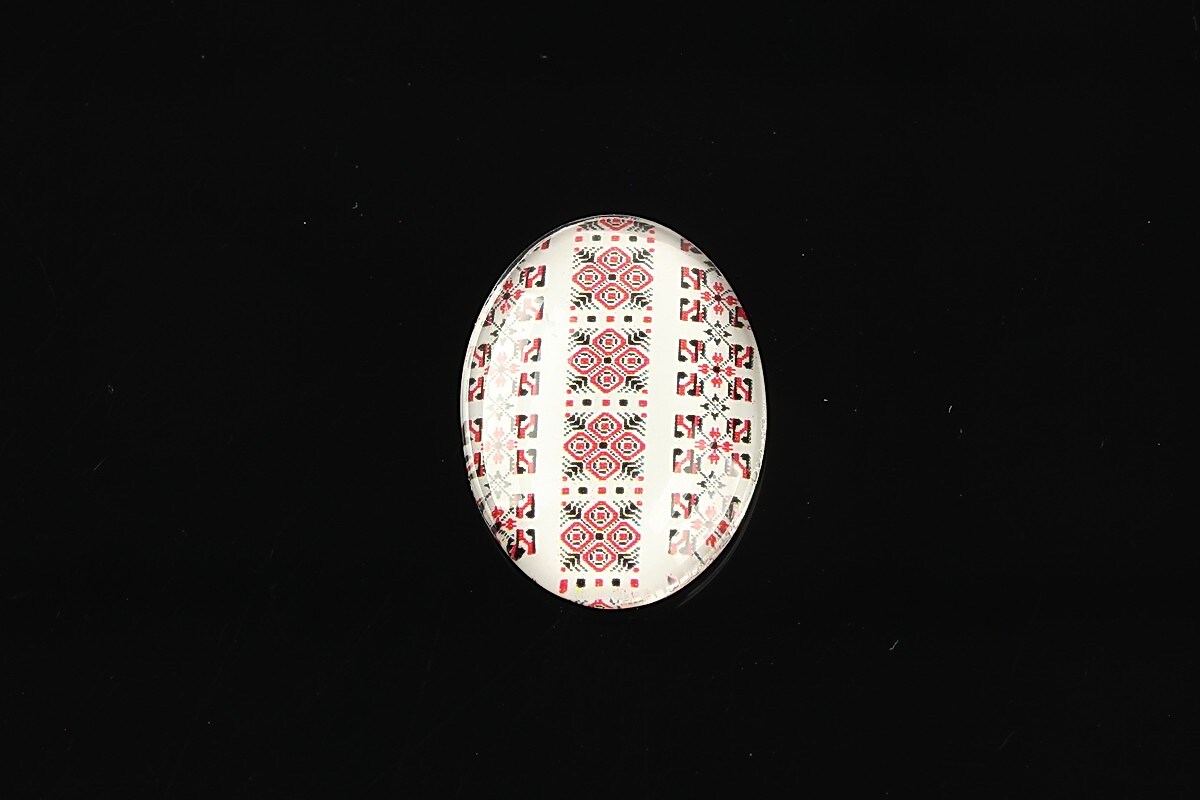 Cabochon sticla 25x18mm "Folclor" cod 1027