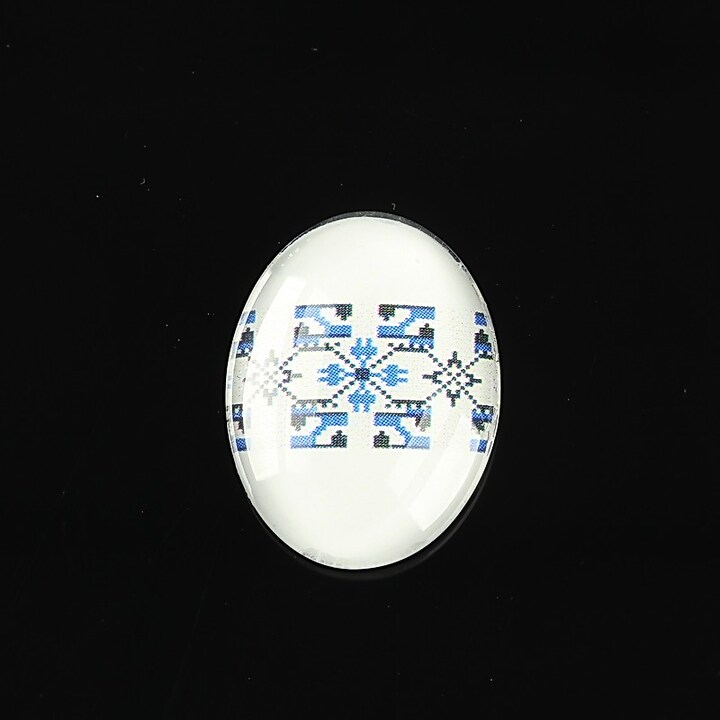 Cabochon sticla 25x18mm "Folclor" cod 1029