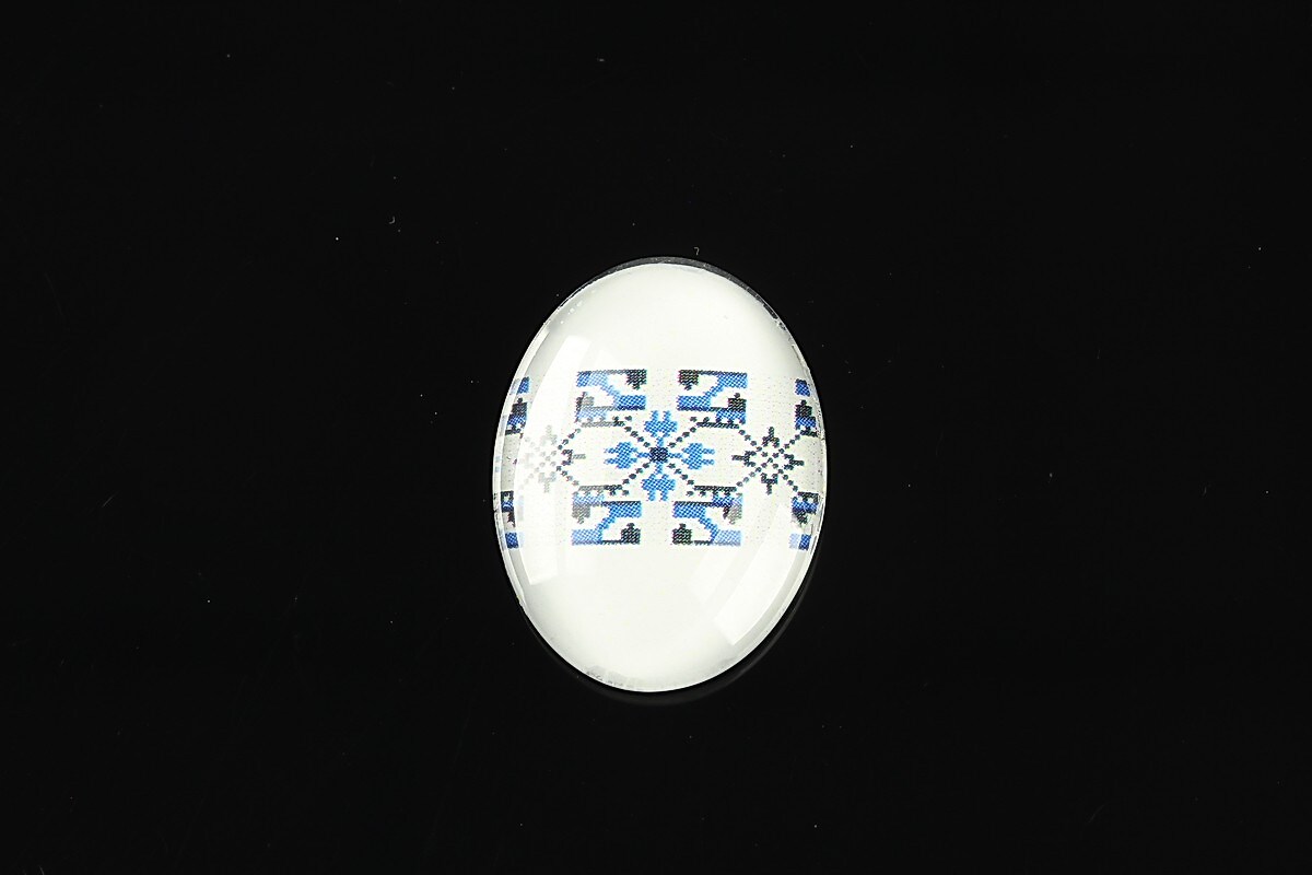 Cabochon sticla 25x18mm "Folclor" cod 1029