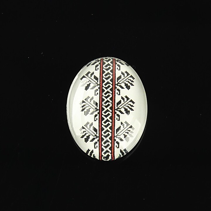 Cabochon sticla 25x18mm "Folclor" cod 1030