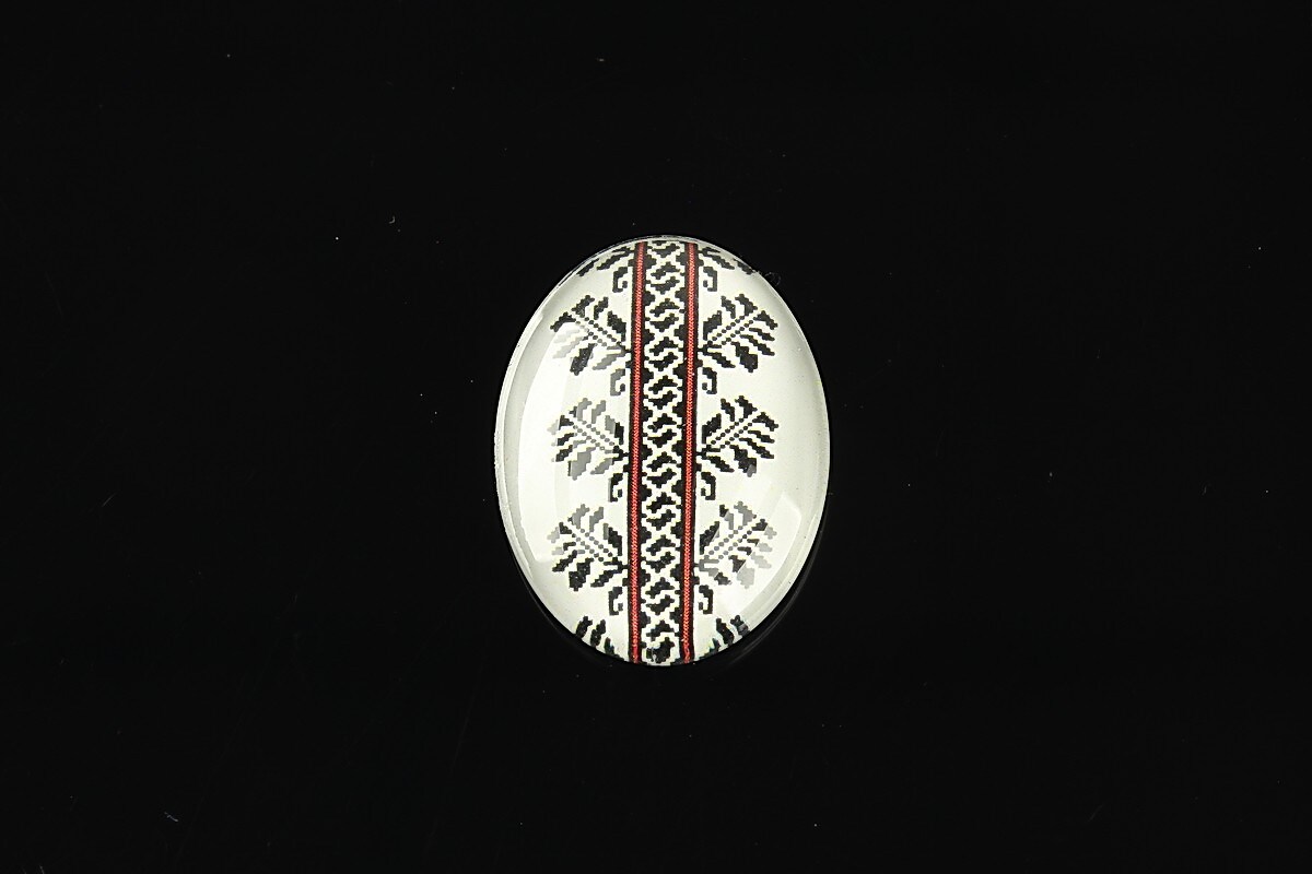 Cabochon sticla 25x18mm "Folclor" cod 1030