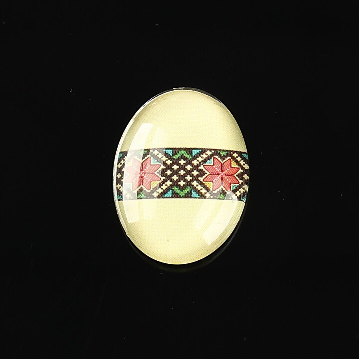 Cabochon sticla 25x18mm "Folclor" cod 1031