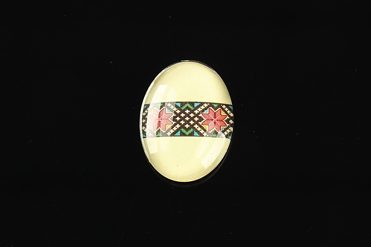 Cabochon sticla 25x18mm "Folclor" cod 1031