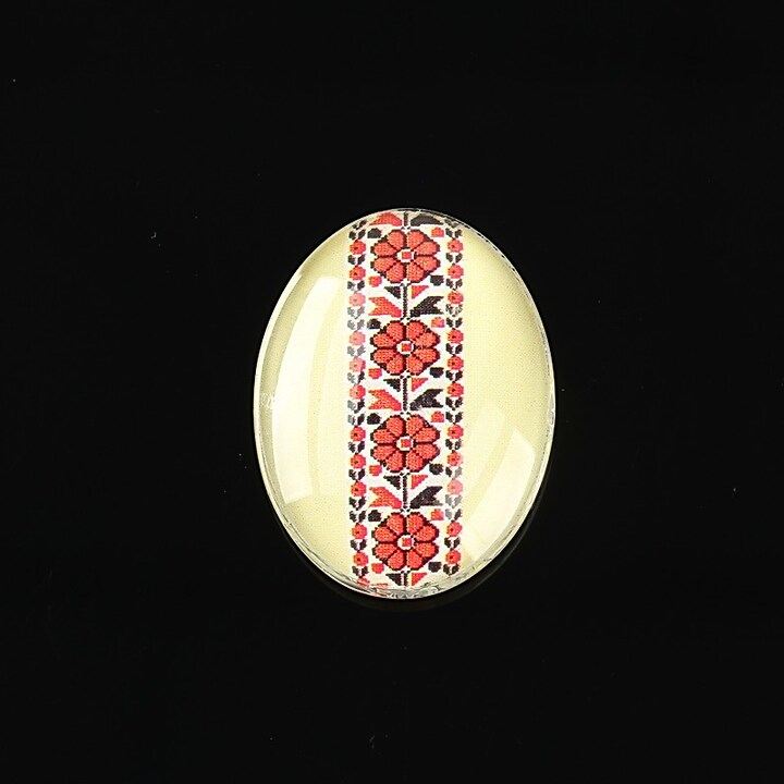 Cabochon sticla 25x18mm "Folclor" cod 1034